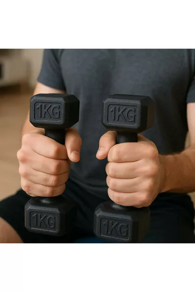 Sport 1kg x 2 Piece Dumbbell Set Black
