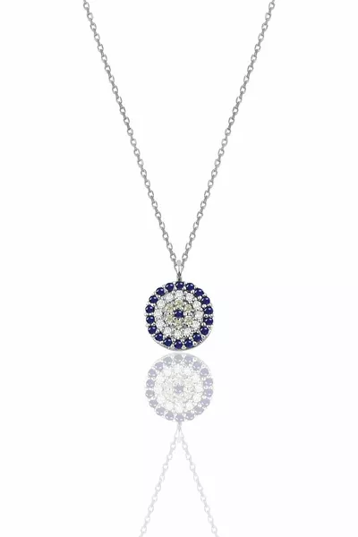 Silver Evil Eye Pendant Necklace