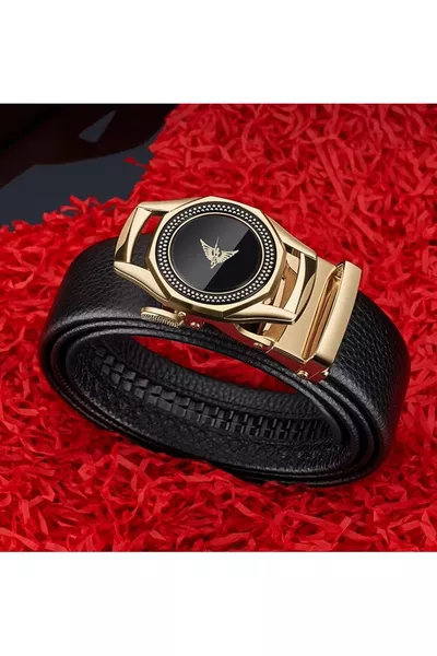 حزام رجالي من جلد طبيعي بوصة ذهبية من WİLLİAMPOLO