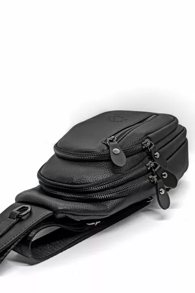 Men's Black Crossbody Chest and Shoulder Bag