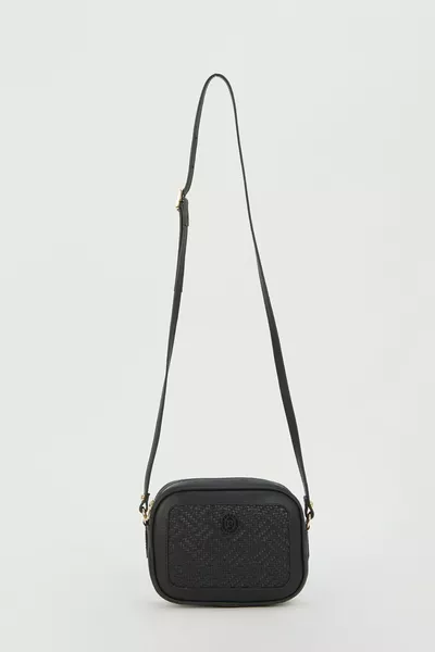 حقيبة كتف نسائية بطبعة سوداء 