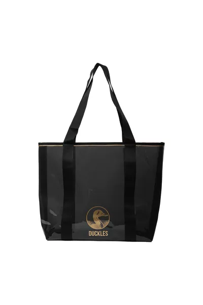 حقيبة شاطئ شفافة سوداء حجم كبير جداً