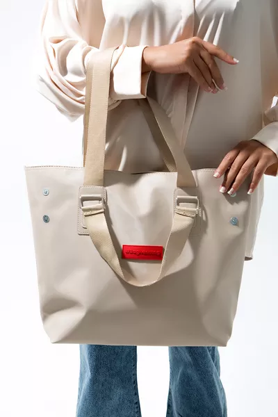 Crème Waterdichte Tas met Rits