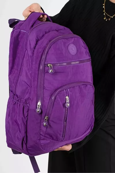 Sac à dos scolaire unisexe en tissu imperméable krinké, grande taille, collège, lycée, université 