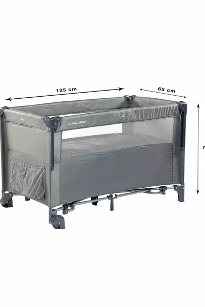 سرير الحديقة القابل للطي الأصلي 3 في 1 بجانب الأم، ملعب، وسفر