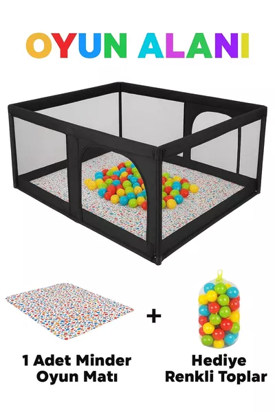 Area Giochi Sicura per Bambini e Neonati, Parco Giochi, Tappetino da Gioco, Palline, Letto