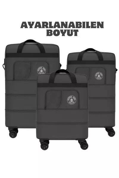 Premium -Degree Rotating 4-Wheel Three-Bellows Trolley Luggage - Extra Large Bag