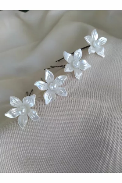 مشابك زهور بأوراق رقيقة (4 قطع)