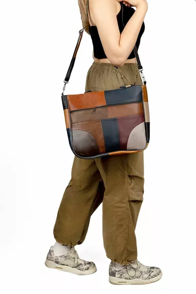 Hakiki Deri Kol Omuz Askılı Çapraz Postacı Çok Gözlü Çanta ** En*boy*derinlik