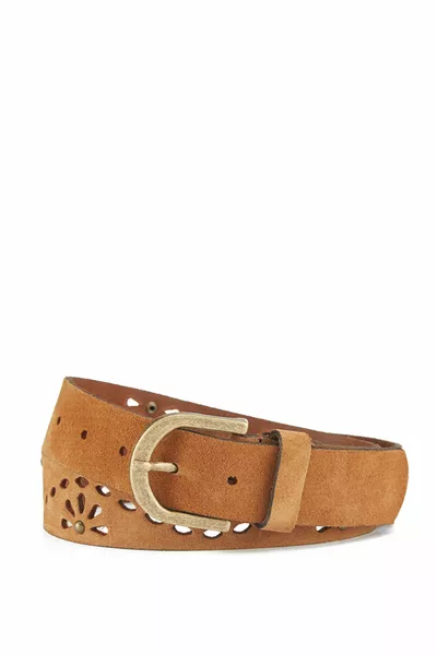Ceinture en daim marron 