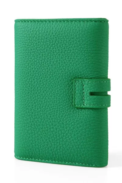 Дамско портмоне и калъф за карти от естествена кожа с златни детайли