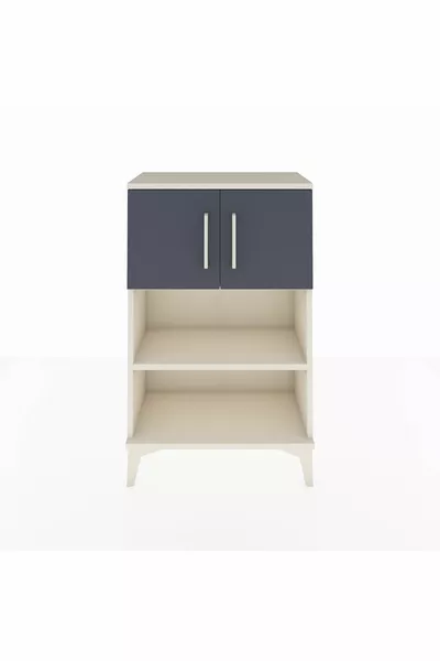 خزانة أرغيس كومودين بدرجين وغطائين بحجر القمر - أنثراسيت