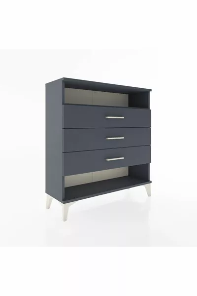 خزانة أرجس بدرجين وثلاثة رفوف أنثراسيت-أنثراسيت