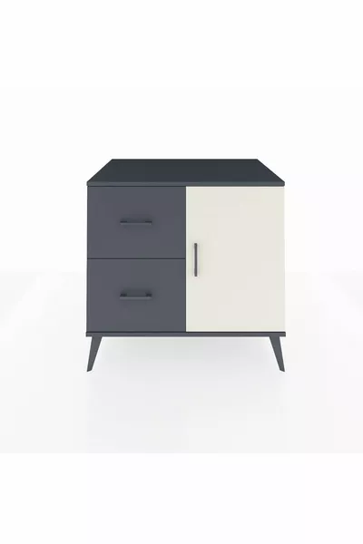 خزانة كرونوس برف واحد ودرجين وغطاء واحد أنثراسيت-حجر رملي/أنثراسيت