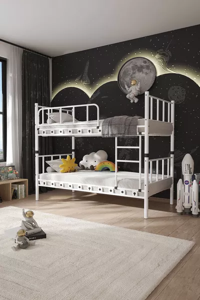 Zambak Kids Bedroom Metal Bunk Bed and Bed Frame