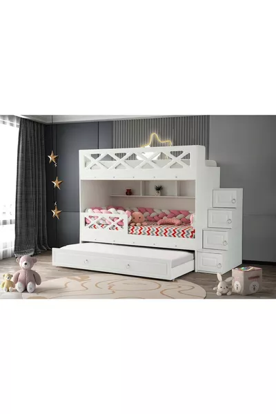 Mars Yavrulu Ranza Бял MDF с мембранно покритие и стоманена подпора % MDF