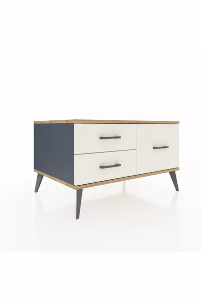 خزانة كرونوس 3 رفوف أنثراسيت-صنوبر/حجر رملي