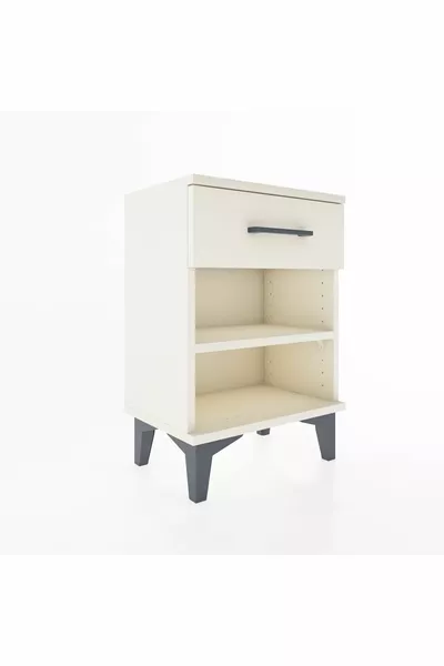 Arges Commode Single Shelf Single Drawer Moonstone-Moonstone