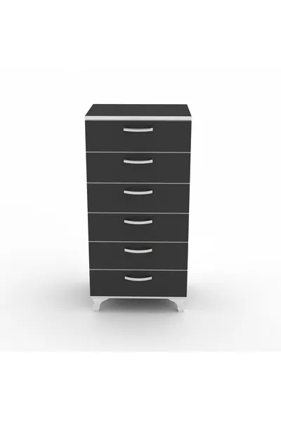 Şifonyer Komodin Atikus Finç Gri ** 6 Katlı  Cm Çekmece Yüksekliği  Cm Genişlik