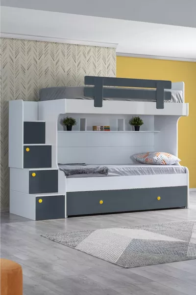 Кровать-чердак, детская кровать-чердак Metris - Антрацит