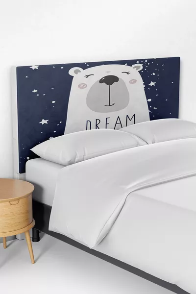 Housse de tête de lit enfant avec motif ours