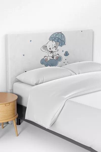 غطاء رأس سرير الأطفال بنقشة فيل مع مظلة