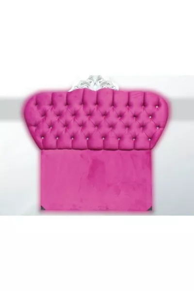 Testata Alc Modello Avangard Cm Imbottitura Rivestimento Tessuto Rosa Fatto a Mano