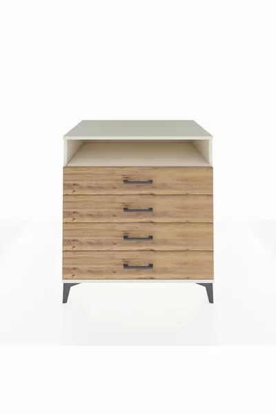 خزانة كرونوس بدرج واحد وأربعة أدراج، لون حجر القمر-صنوبر