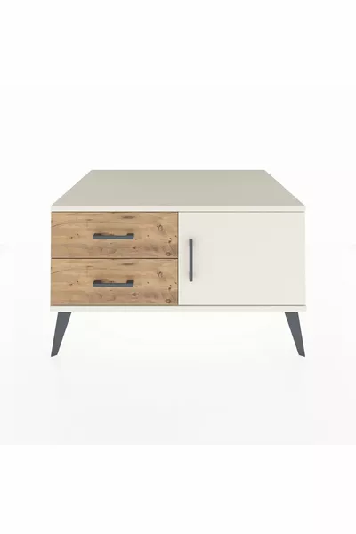 Kronos Dressoir Enkel Plank 2 Lade Eén Deur Zandsteen-Zandsteen/Den