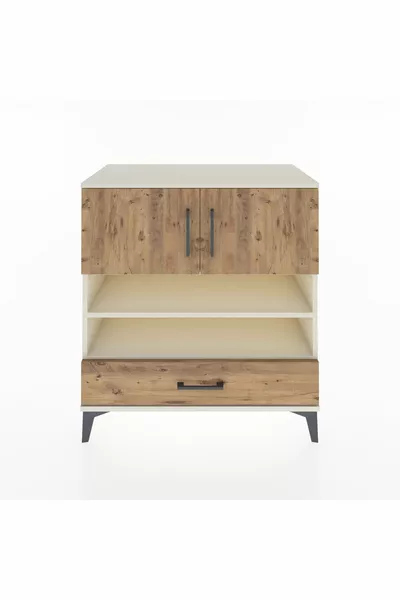 Hyperion Şifonyer 3 Raflı Tek Çekmeceli 2 Kapaklı  Aytaşı-Çam