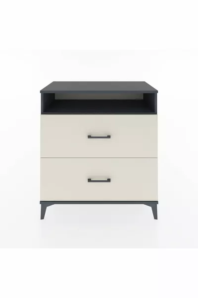 خزانة هايبرينون بدرجين ورف واحد أنثراسيت-حجر الصوان