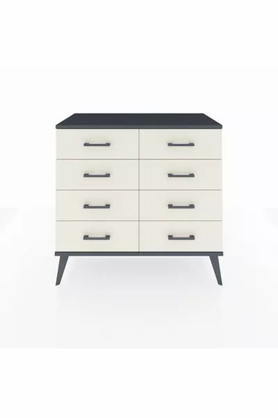 خزانة هوبريون 8 أدراج حجر القمر أنثراسيت/حجر القمر