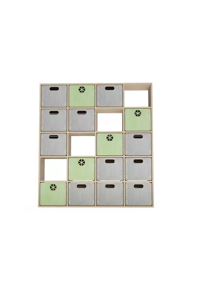 - رف وحدات مع أدراج، عضوي، قابل للطلاء، محمول، تصميم خاص، معدات عامة