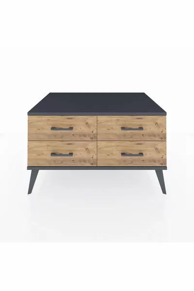 خزانة كرونوس 4 رفوف حجر القمر - أنثراسيت/صنوبر