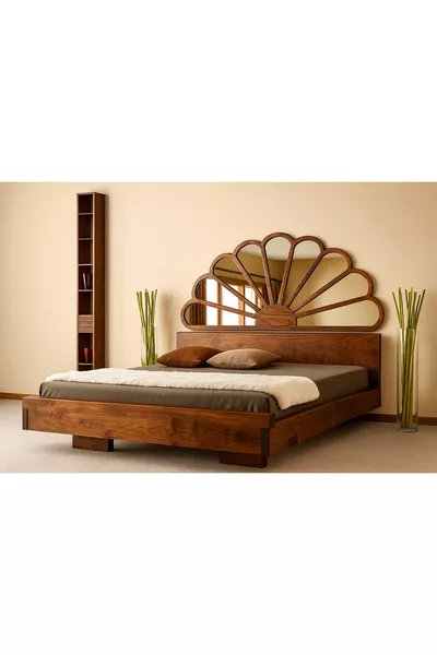 PEECOCK HEADBOARD - MIRRORED HEADBOARD - RUSTIC HEADBOARD