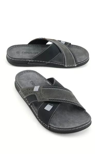 Sandales d'été pour homme en simili cuir Neosoft avec semelle confortable
