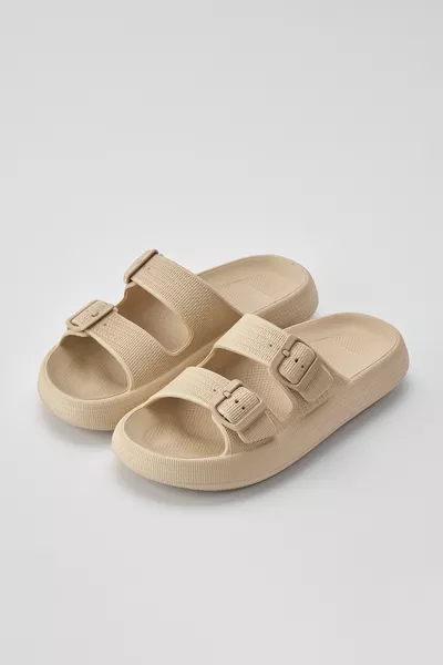 Lily Bone Double Strap Eva Platform Casual Summer Beach Sandals