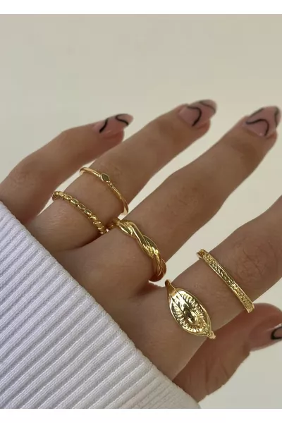 Gold Colored Ring Set