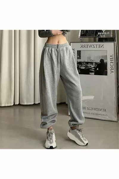 Обикновен сив меланж оверсайз анцуг