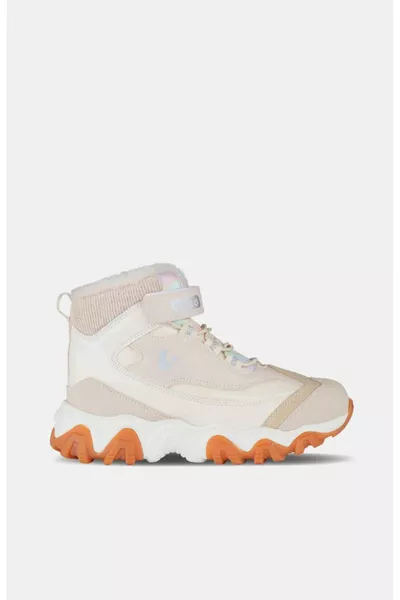 حذاء بنات ارتوبيدي برتقالي فاتح مبطن بالفراء