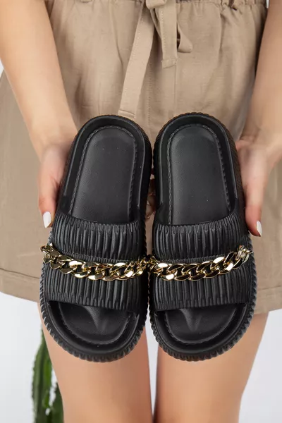 Дамски ежедневни сандали/чехли с верижка, стилни, удобни и комфортни