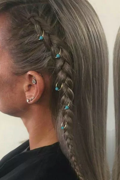 Комплект носталгични дамски обеци и шнола за коса