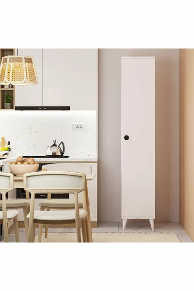 Armoire polyvalente à 5 étagères avec une seule porte pour salle de bain, cuisine ou cellier