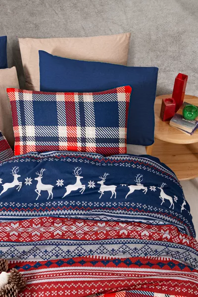 Double Bed Duvet Cover Set with Fitted Sheet Cerf