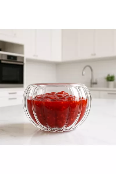 6-Piece Double-Walled Mini Glass Sauce, Candy, and Turkish Delight Dish Set with Patterned Borosilicate Glass