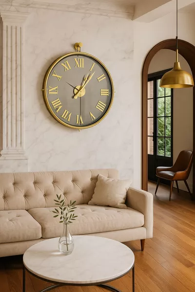 СТЕНЕН ЧАСОВНИК мебели TINATTI GOLD БРОНЗОВО ОГЛЕДАЛЕН РИМСКИ СТЕНЕН ЧАСОВНИК  см