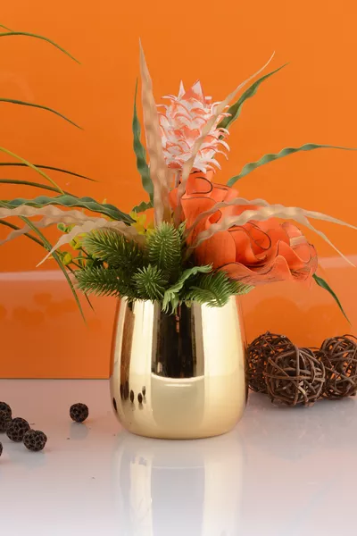 ASLI Gold Композиция, Металлическая Ваза для Цветов - БЕЗ ЦВЕТОВ