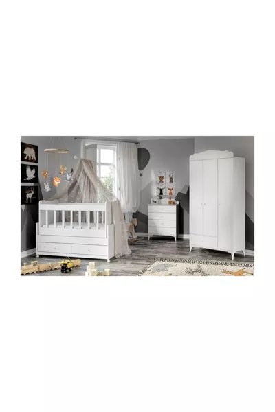MDF cm Double Drawer Economical Rocking Cradle White % MDF