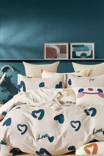 Single Duvet Cover Set with Fitted Sheet Amore Grey