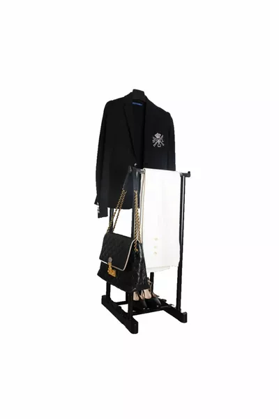 شماعة ملابس خادمة مزدوجة بدون صوت، قابلة لتعديل الارتفاع، مقاس  سم، باللون الأسود